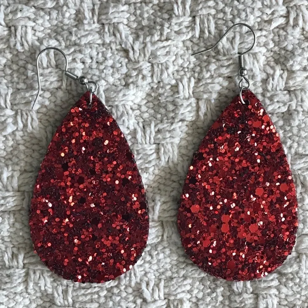 𝅺TEAR drop leather earrings bundle NWOT